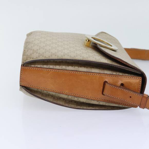 CELINE Macadam Canvas Shoulder Bag Beige Gold - Picture 5 of 13